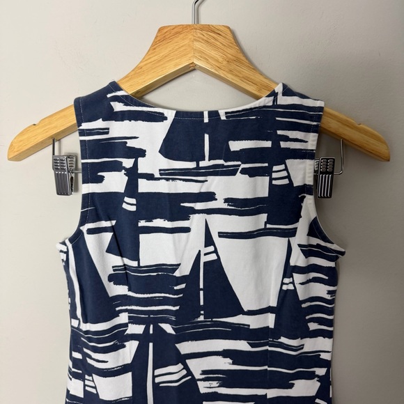 Mahi Gold Sleeveless Sailboat Dress Blue White Nautical Stretch XS 508 - Picture 4 of 5